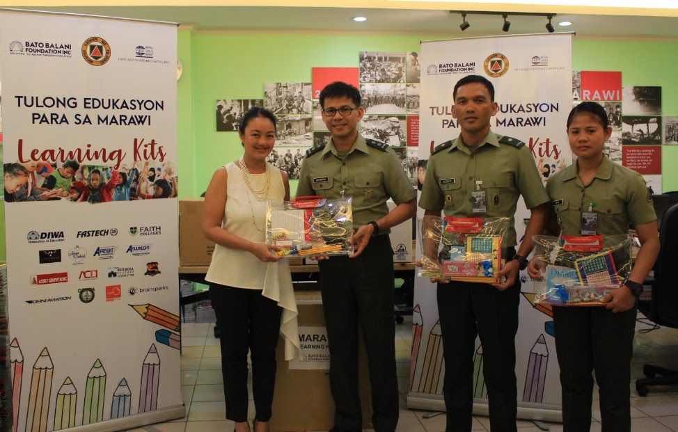 BBFI turns over Marawi learning kits to AFP
